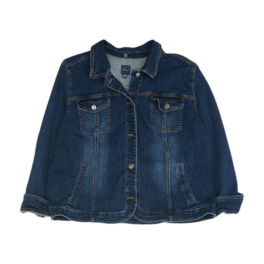Blue Solid Denim Jacket