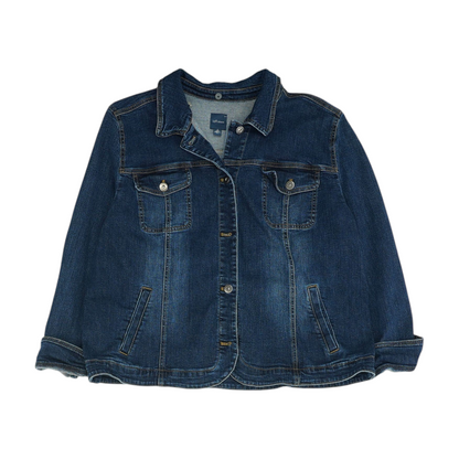 Blue Solid Denim Jacket