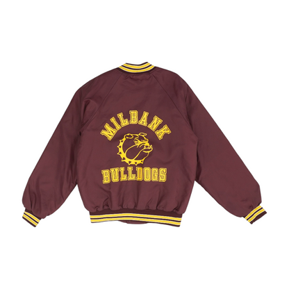 Vintage Burgundy Milbank Bulldogs Solid Jacket