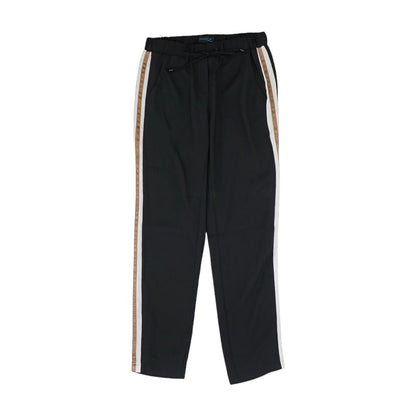 Black Solid Active Pants