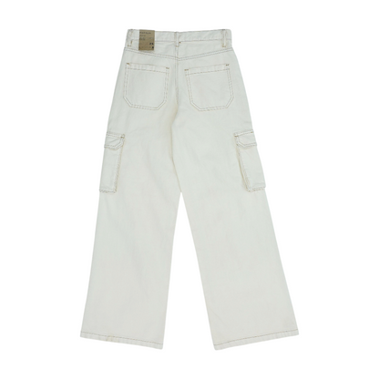 Beige Wide Leg Jeans