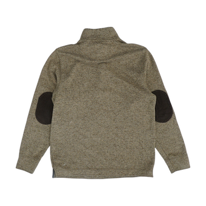 Brown Solid 1/4 Zip Pullover
