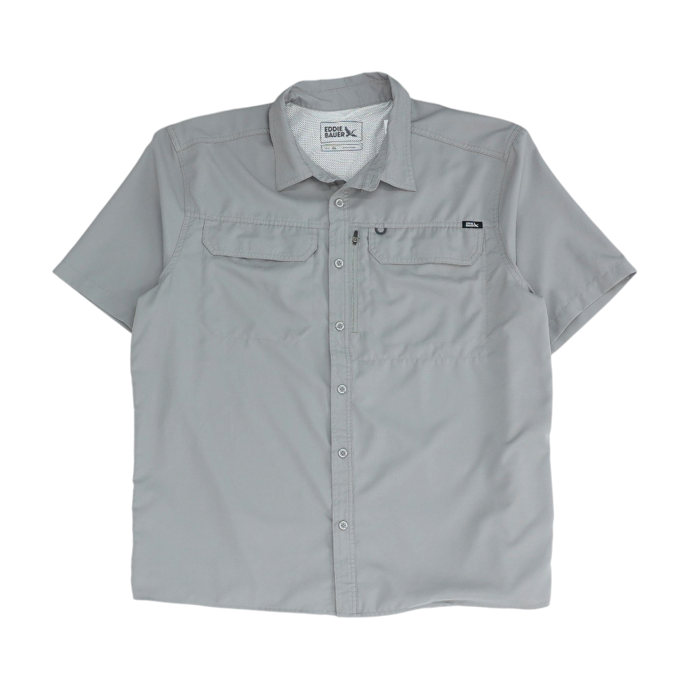 Gray Solid Outdoor Button Down