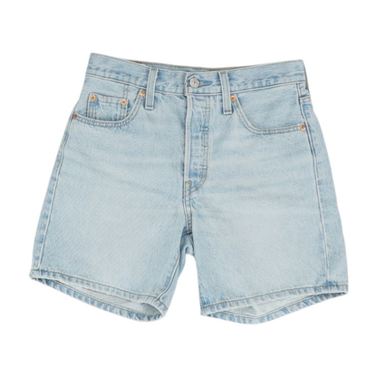 Blue Solid Denim Shorts