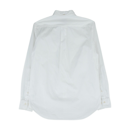White Solid Long Sleeve Button Down