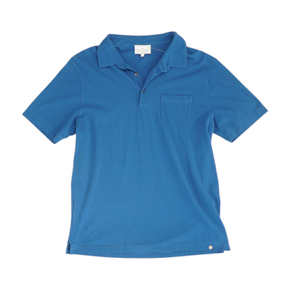 Blue Solid Short Sleeve Polo