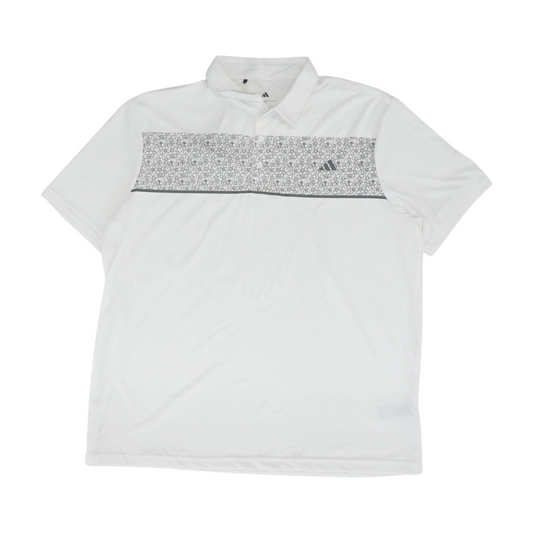 White Color Block Short Sleeve Polo