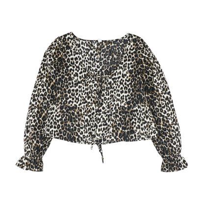 Brown Animal Print Blouse