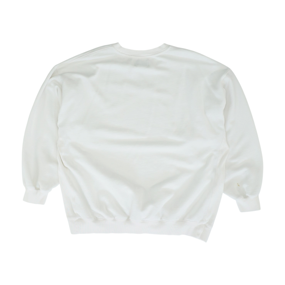 White Solid Sweatshirt Pullover