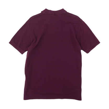 Purple Solid Short Sleeve Polo