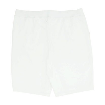 White Solid Knit Shorts