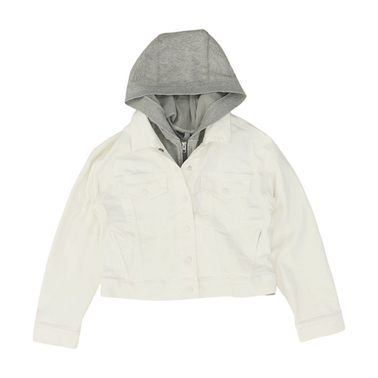 White Solid Denim Jacket