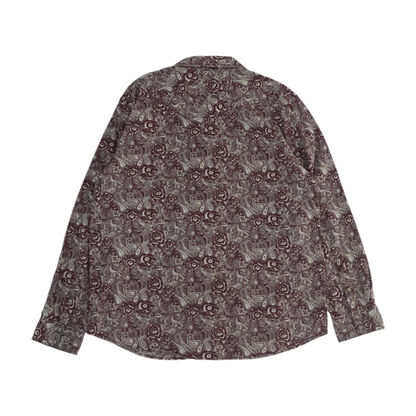 Maroon Paisley Long Sleeve Button Down