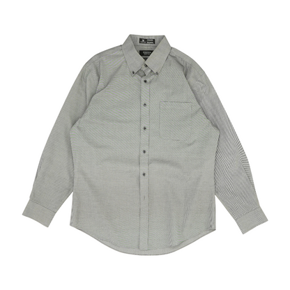 Gray Solid Long Sleeve Button Down