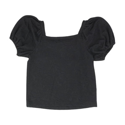 Black Floral Short Sleeve Blouse
