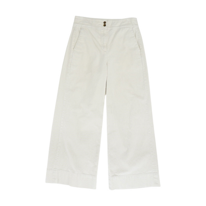 Cream Petite Wide Leg Pants
