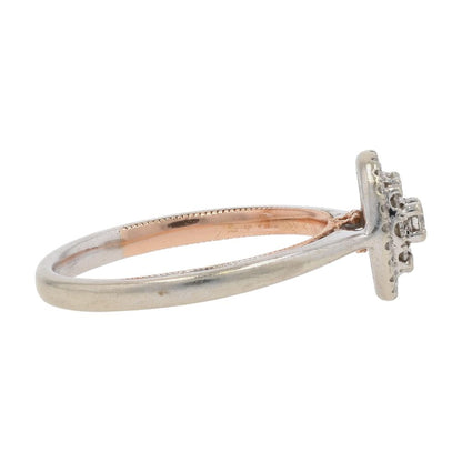 1/3 Ct 10K White Gold Oval Cluster Diamond Engagement Style Ring