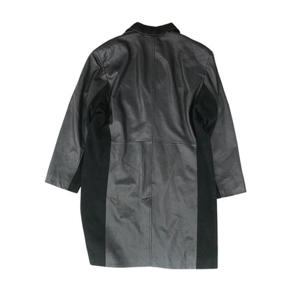 Black Solid Leather Jacket