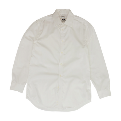White Solid Long Sleeve Button Down