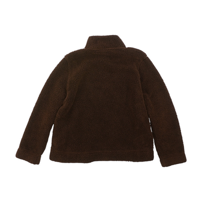 Brown Solid Fleece Pullover