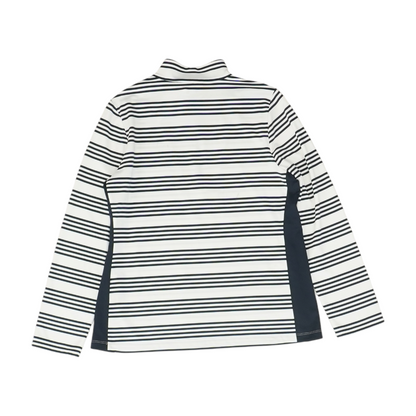White Striped 1/4 Zip Pullover