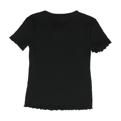 Black Solid Knit Top