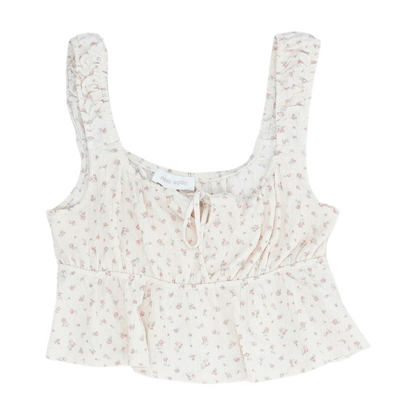 Pink Floral Cropped Blouse