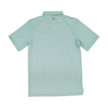 Green Striped Short Sleeve Polo