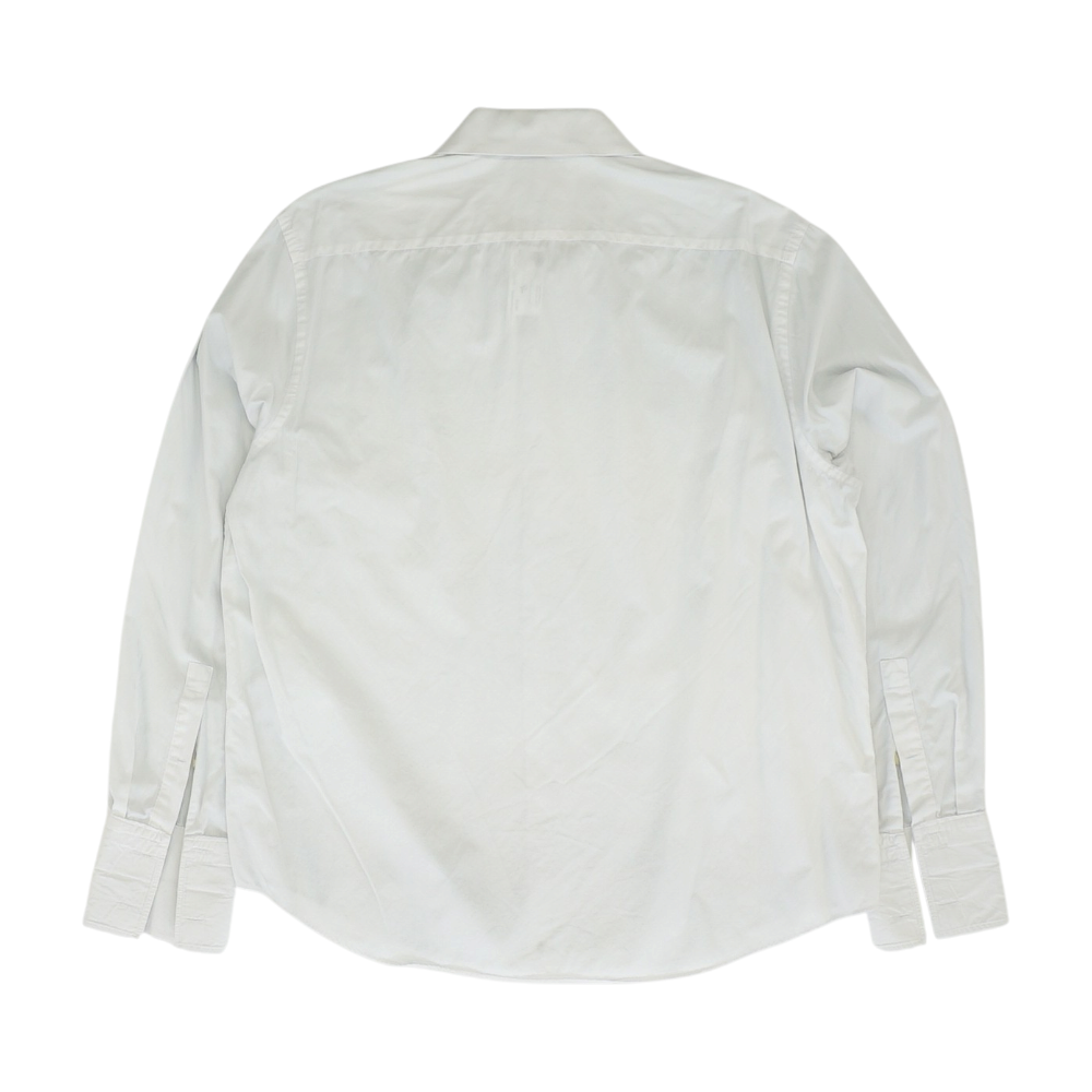 White Solid Long Sleeve Button Down