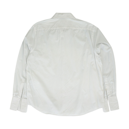 White Solid Long Sleeve Button Down