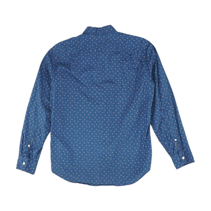 Blue Print Long Sleeve Button Down