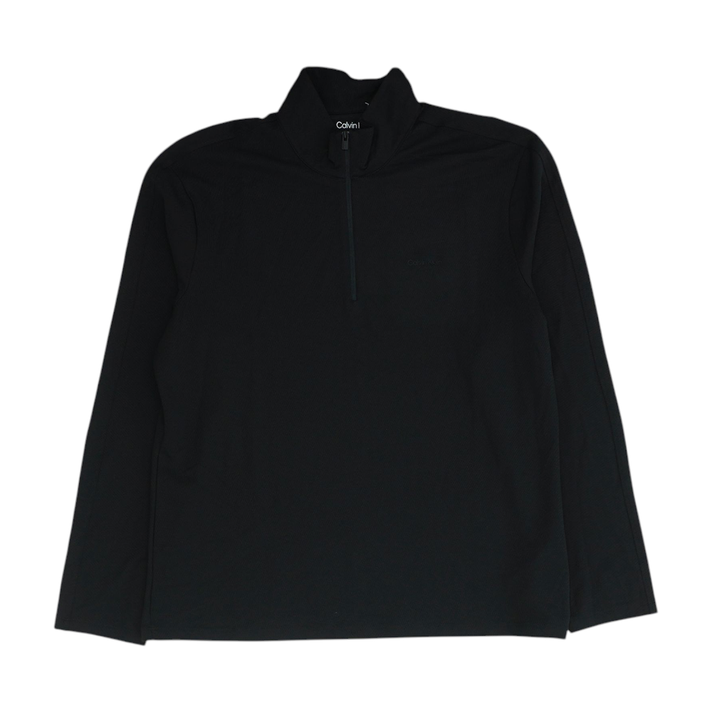 Black Solid 1/4 Zip Pullover