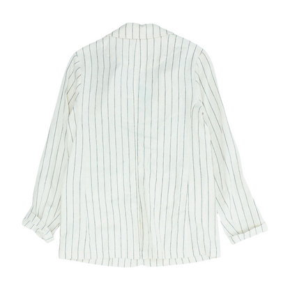 Beige Striped Blazer