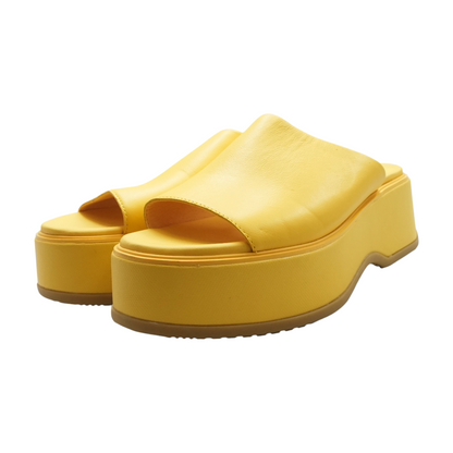 Yellow Wedged Sandals