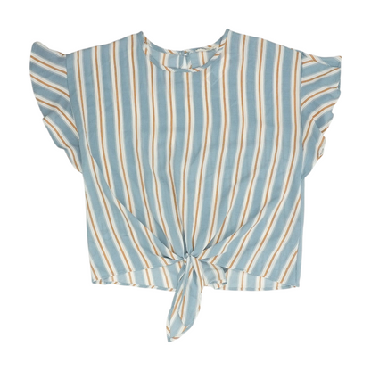 Blue Maternity Striped Blouse