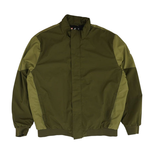 Green Color Block Puffer Jacket