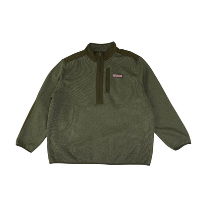 Green Color Block 1/4 Zip Pullover