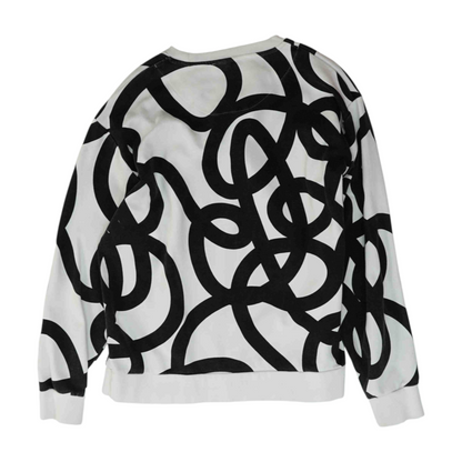 White Abstract Sweatshirt Pullover
