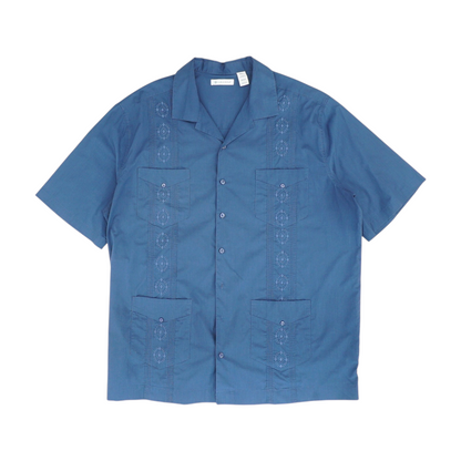 Navy Tall Solid Short Sleeve Button Down