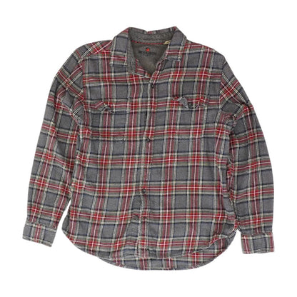 Gray Plaid Flannel Button Down