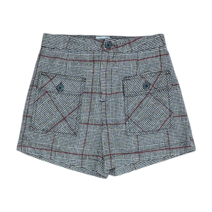 Black Check Chino Shorts