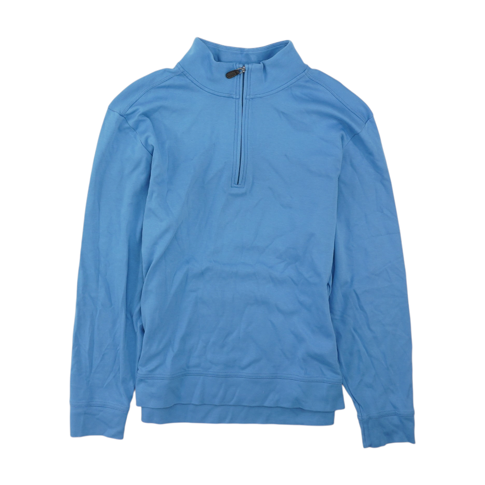 Blue Solid 1/4 Zip Pullover