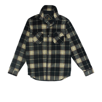 Tan Plaid Flannel Button Down