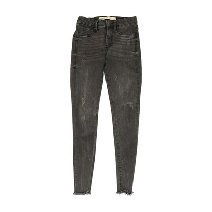 Black Solid Low Rise Skinny Leg Jeans