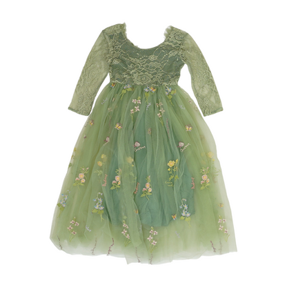 Green Floral Formal Dress