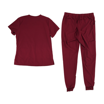 Maroon Solid Pant Set