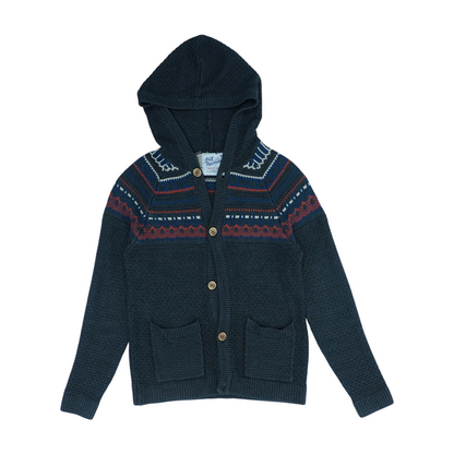 Black Print Cardigan Sweater