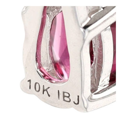 1/2 ctw 10K White Gold Garnet Stud Earrings