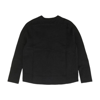 Black Solid Crewneck Sweater