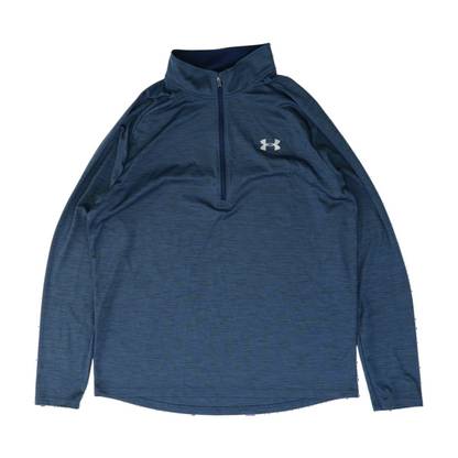 Blue Solid 1/4 Zip Pullover
